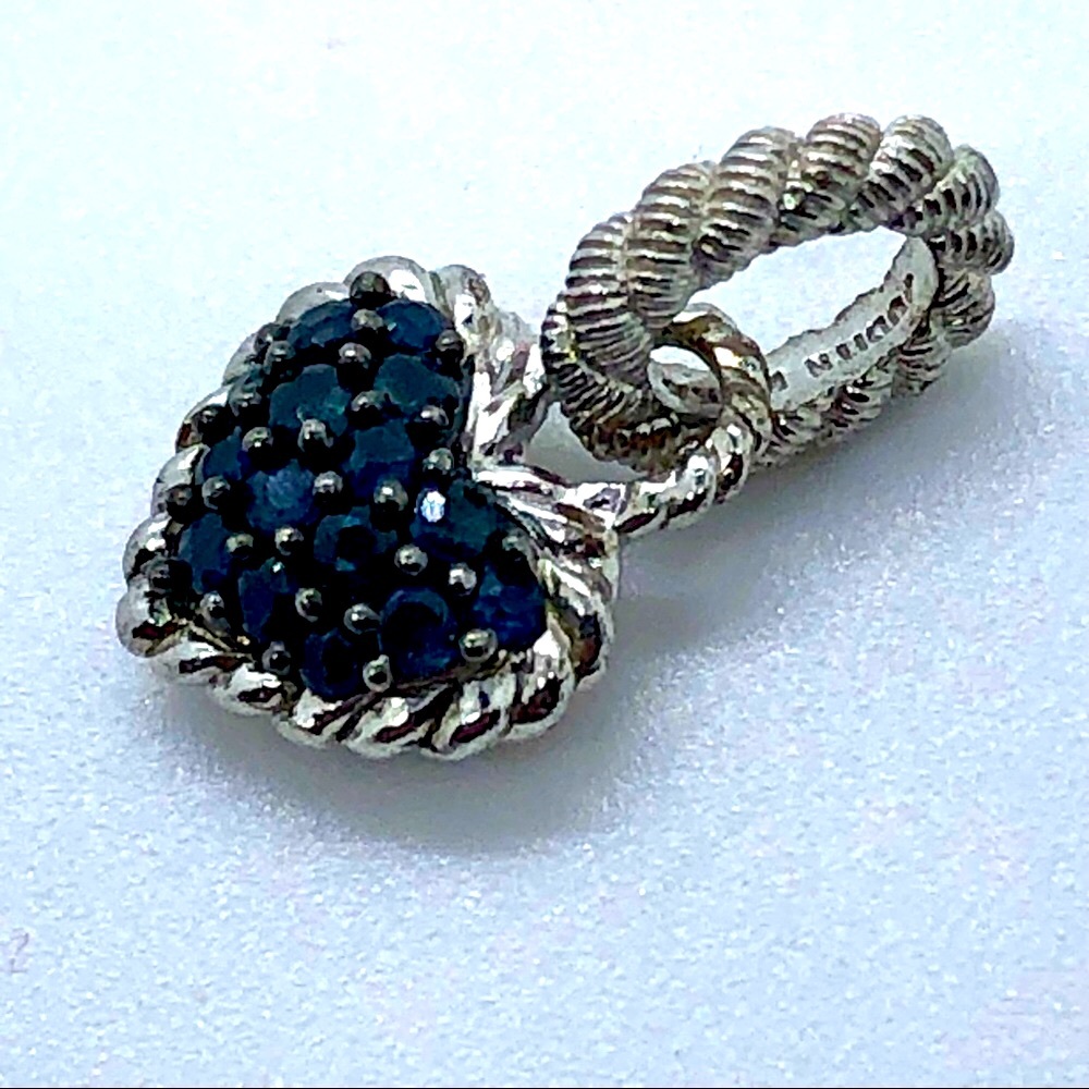 JUDITH RIPKA SAPPHIRE HEART➕925 STERLING SILVER CHARM